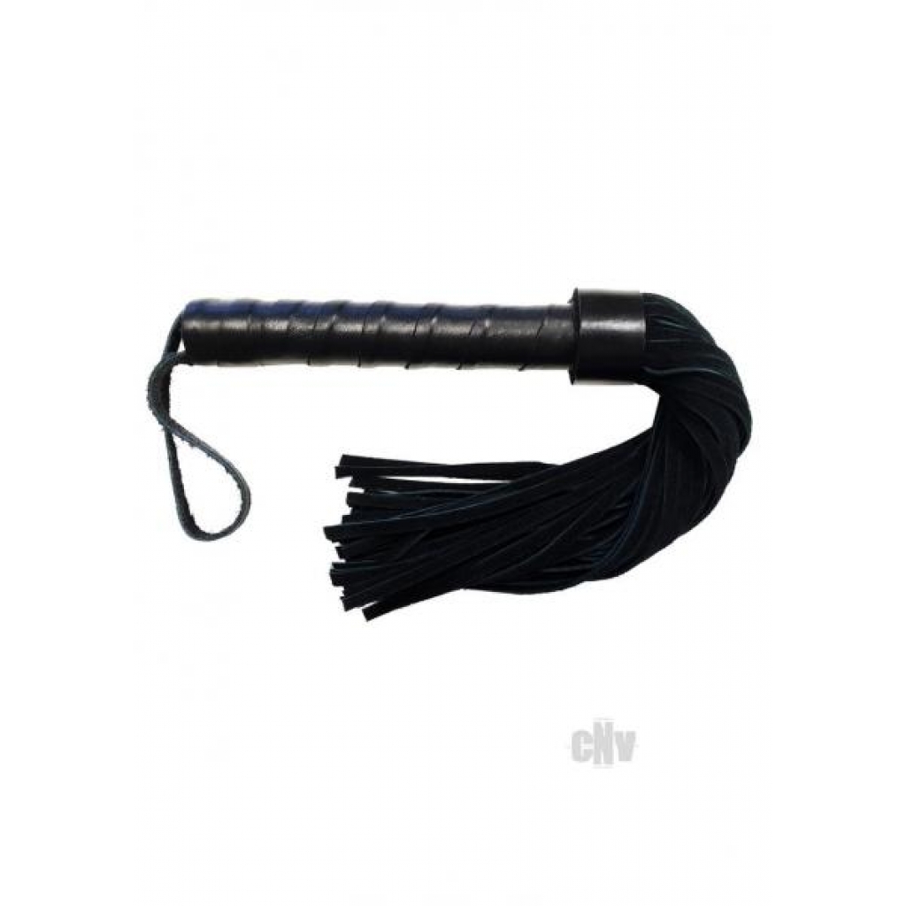 Rouge Leather Handle Short Suede Flogger - Black