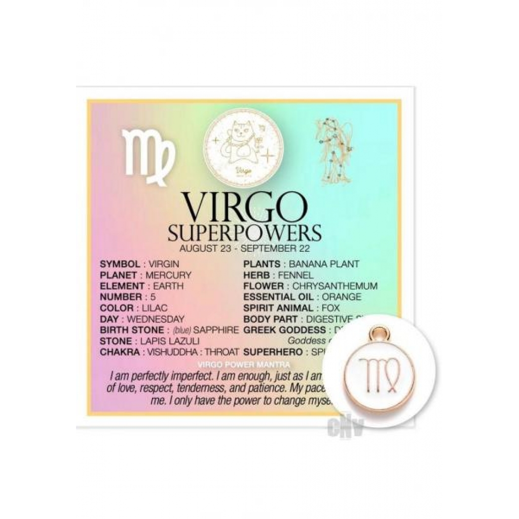 Zodiac Virgo - Crystal Card + Charm