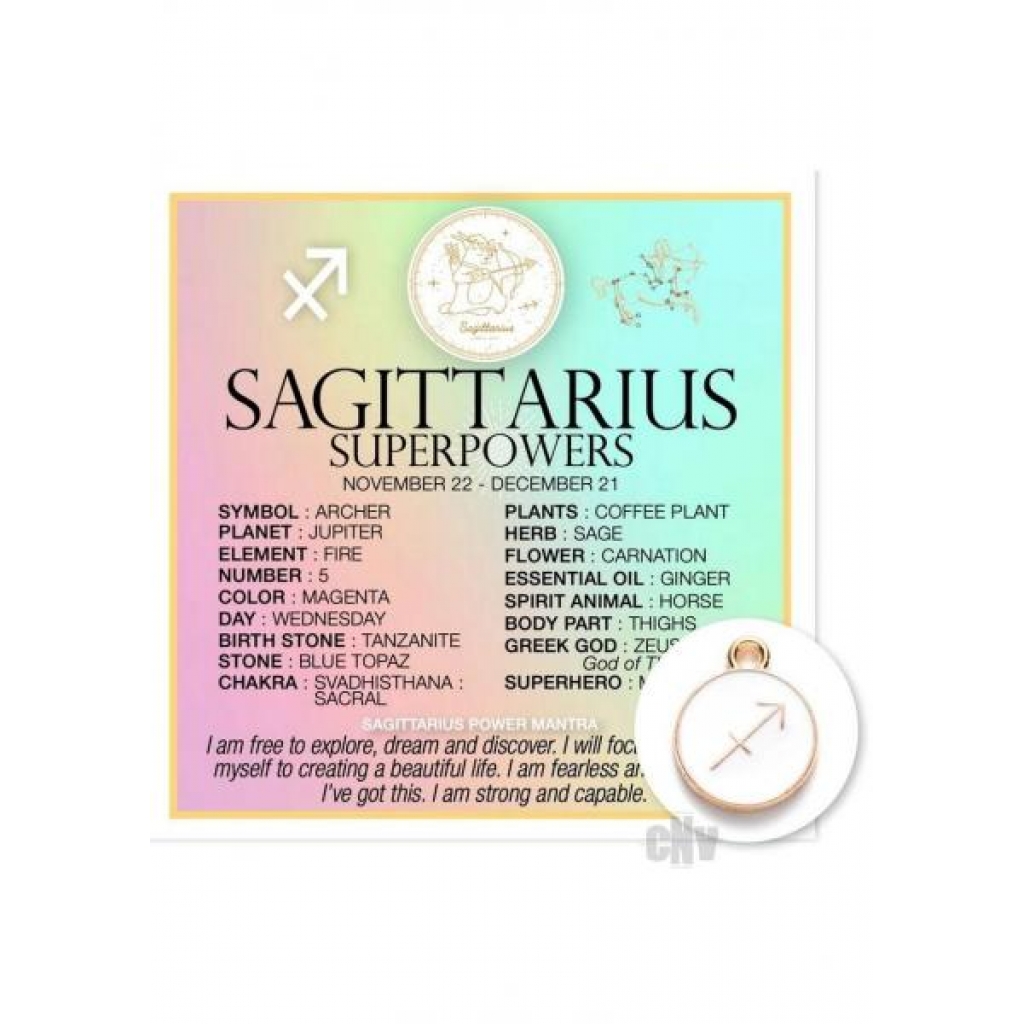 Zodiac Sagittarius: Zodiac Card & Charm