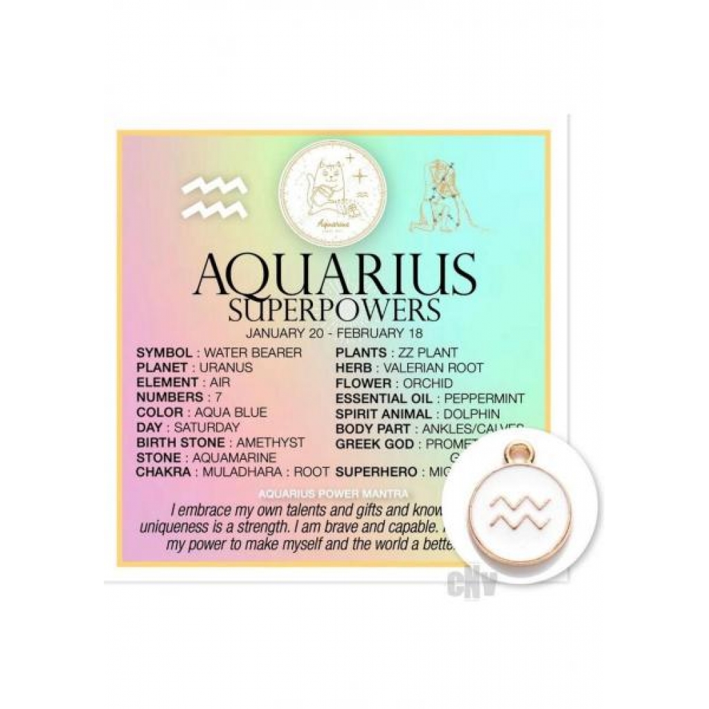 Zodiac Aquarius Charm and Card Package