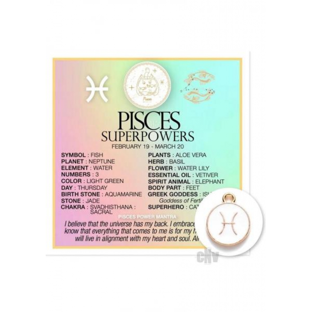 Zodiac Pisces Card + Charm