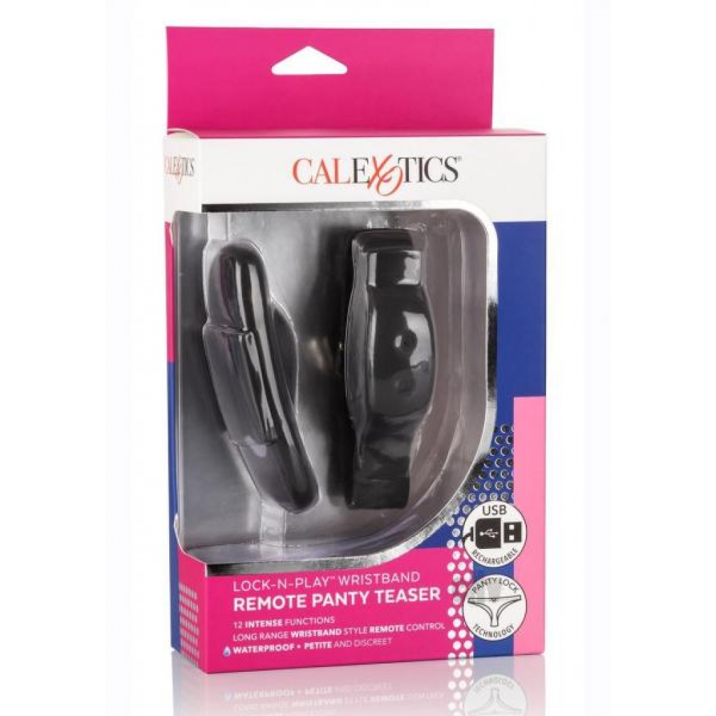 Lock N Play Wristband Remote Panty Tease - Black