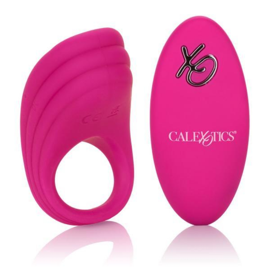 Silicone Remote Rechargeable Pleasure Ring - Pink