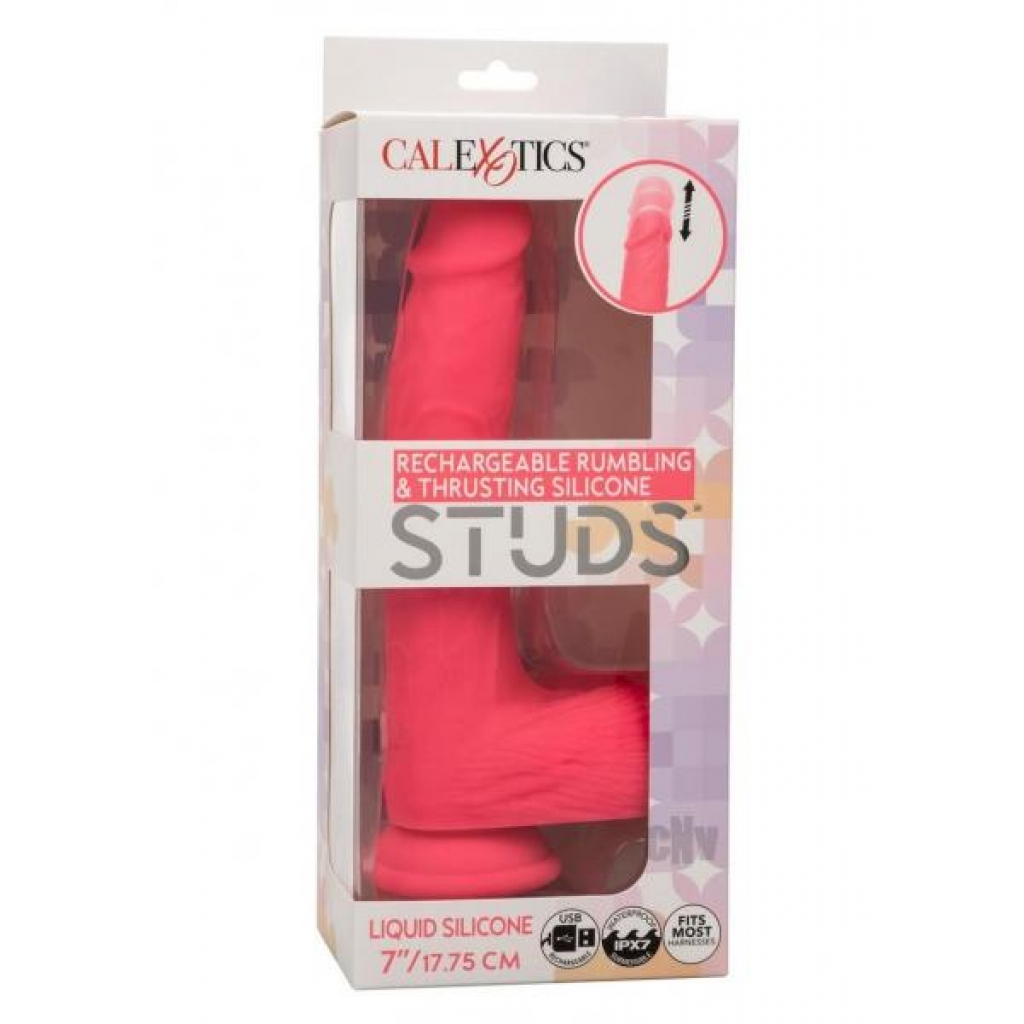 Rechargeable Rumbling Thrusting Silicone Stud - Pink