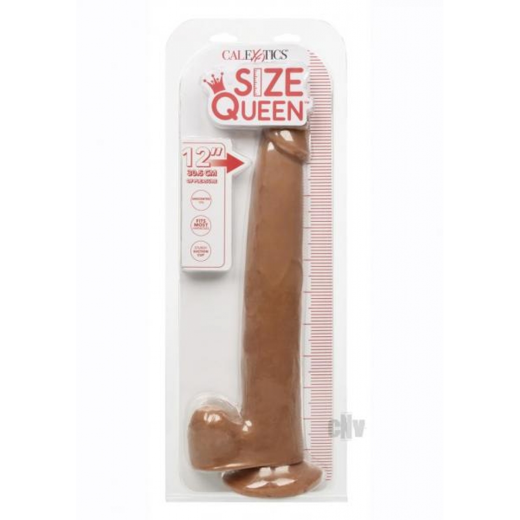 Size Queen 12-Inch Dildo - Chocolate Brown