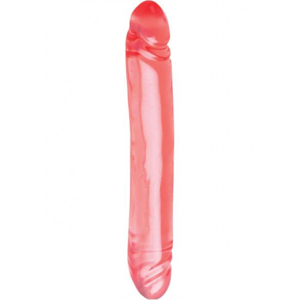 Translucence Smooth Double Dong - 12 Inch Pink Bliss