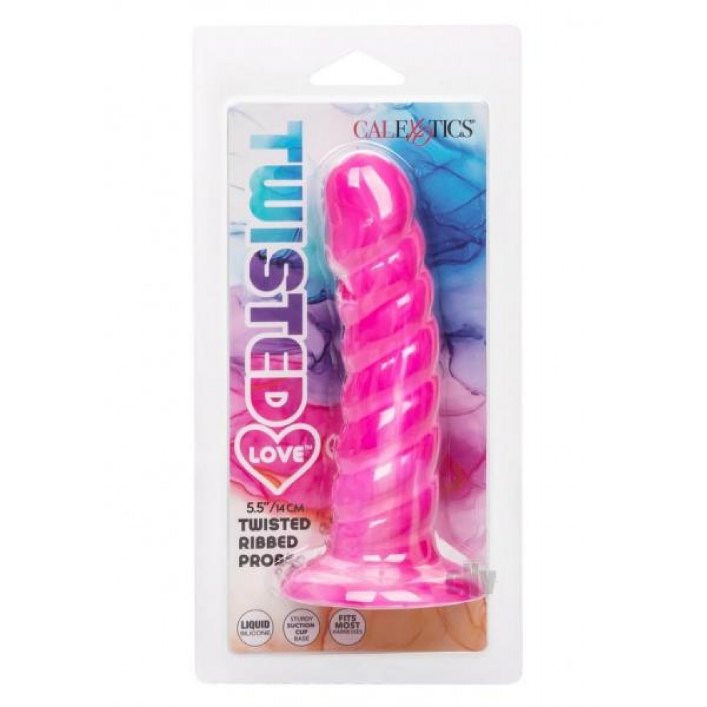 Twisted Love Twisted Ribbed Probe Pink - Unique Pleasure Tool