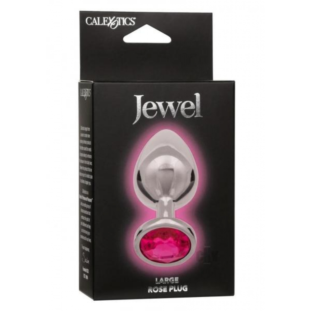 Jewel Large Rose Plug - Pink Silver