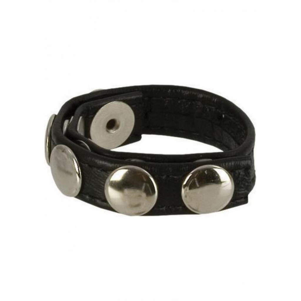 Adonis Leather Collection Ares 5 Snap Ring Black