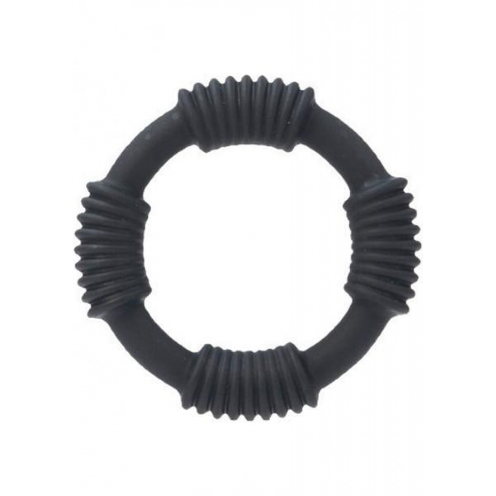 Hercules Black Silicone Cock Rings