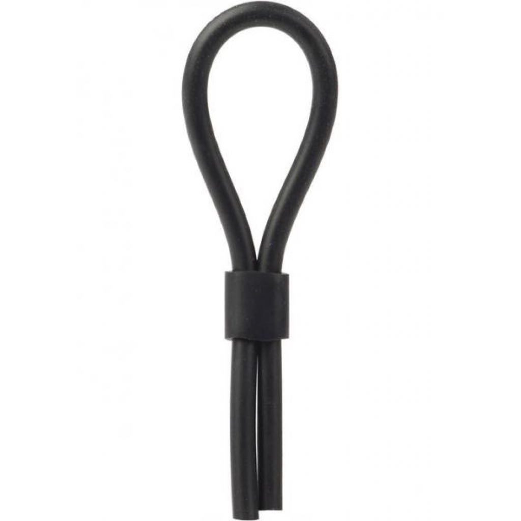 Silicone Stud Lasso Adjustable Cock Ring Black