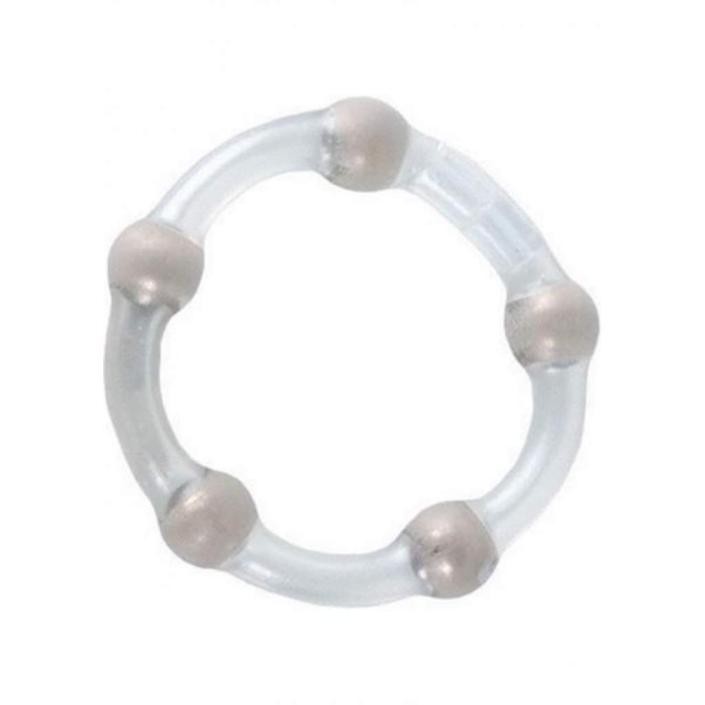 Comfortable Metallic Bead Silicone Cock Ring