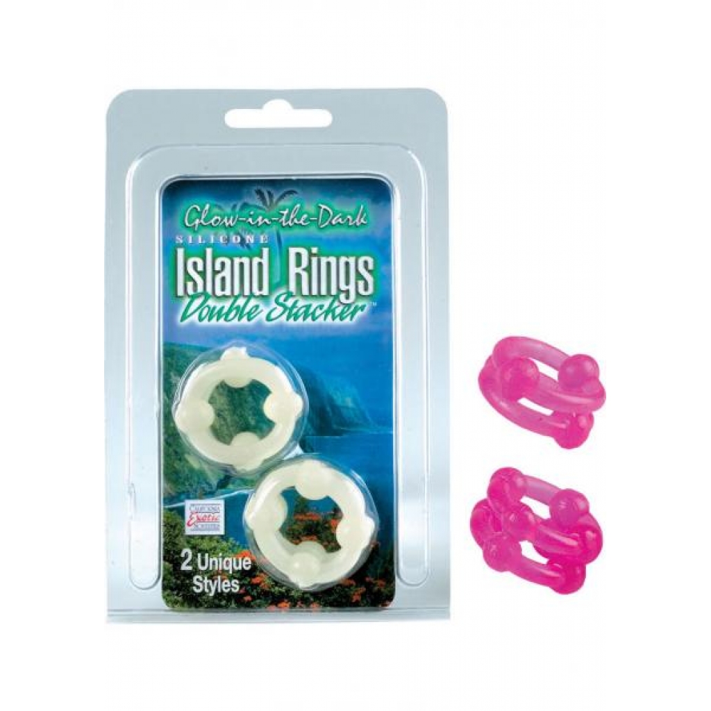 Island Rings Double Stacker - Pink