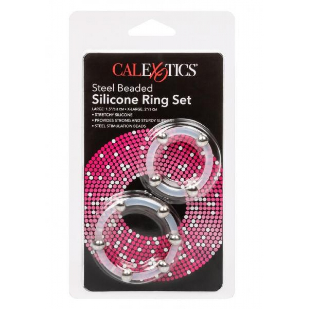 Steel Beaded Silicone Ring Enhancer Set - 2 Pieces