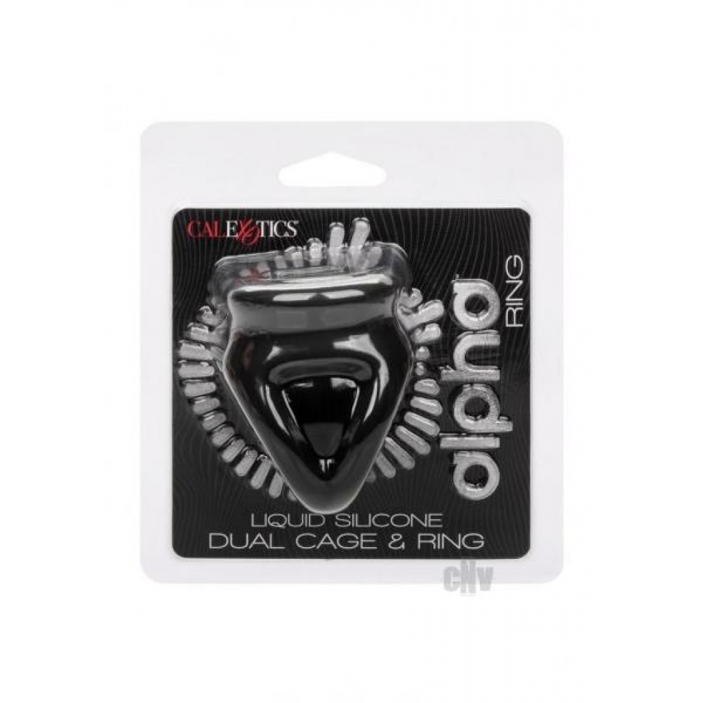 Alpha Liquid Silicone Dual Cage Ring - Black