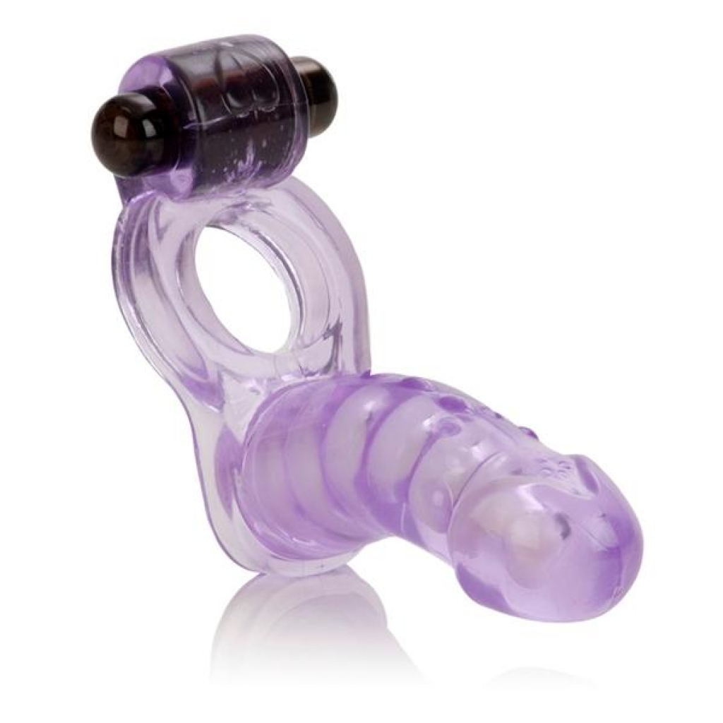 Double Diver Dual Penetration Vibrating Cock Ring - Purple