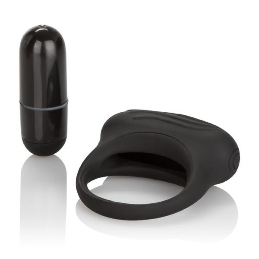 Silicone Lovers Arouser – Black Vibrating Ring