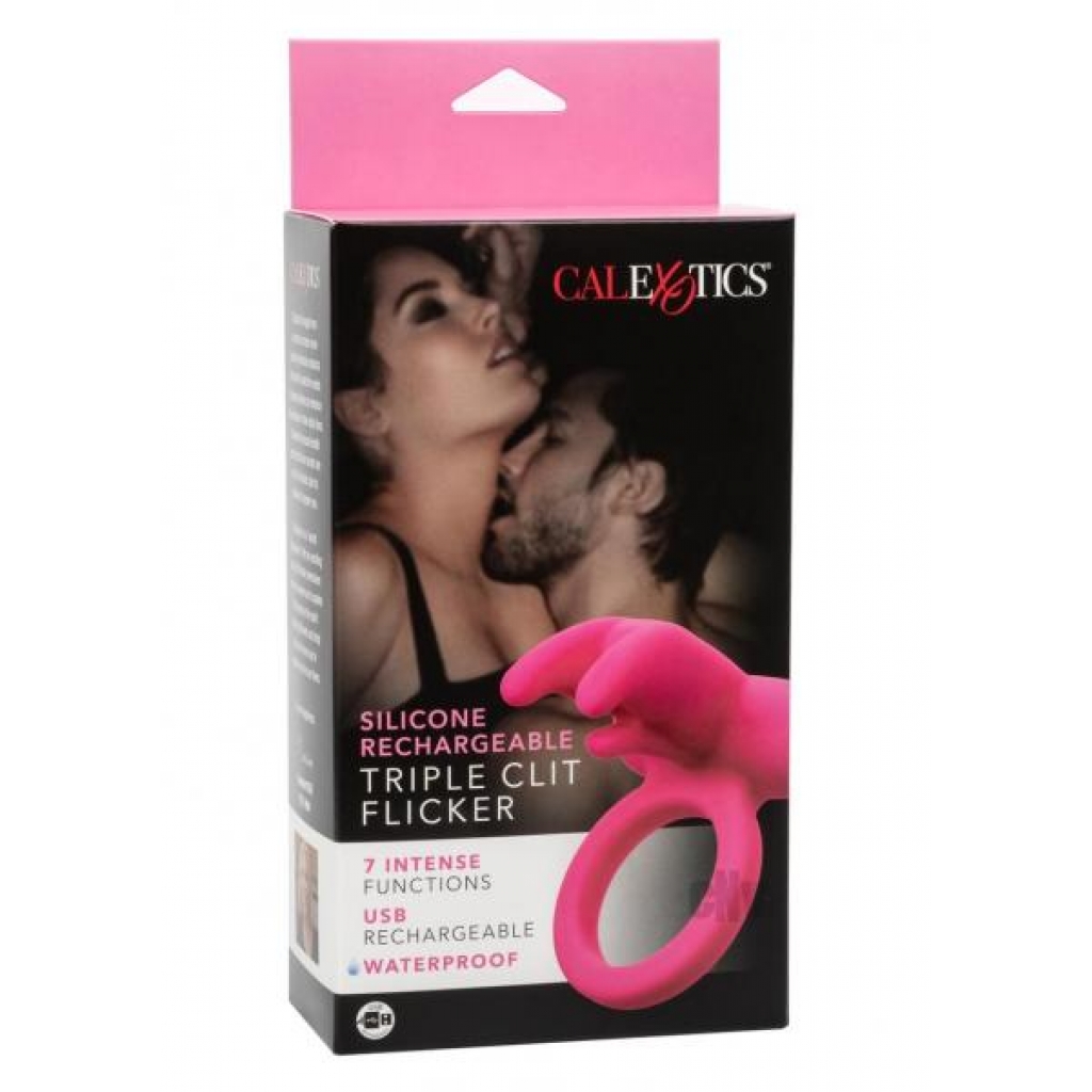 Silicone Triple Clit Flicker - Pink