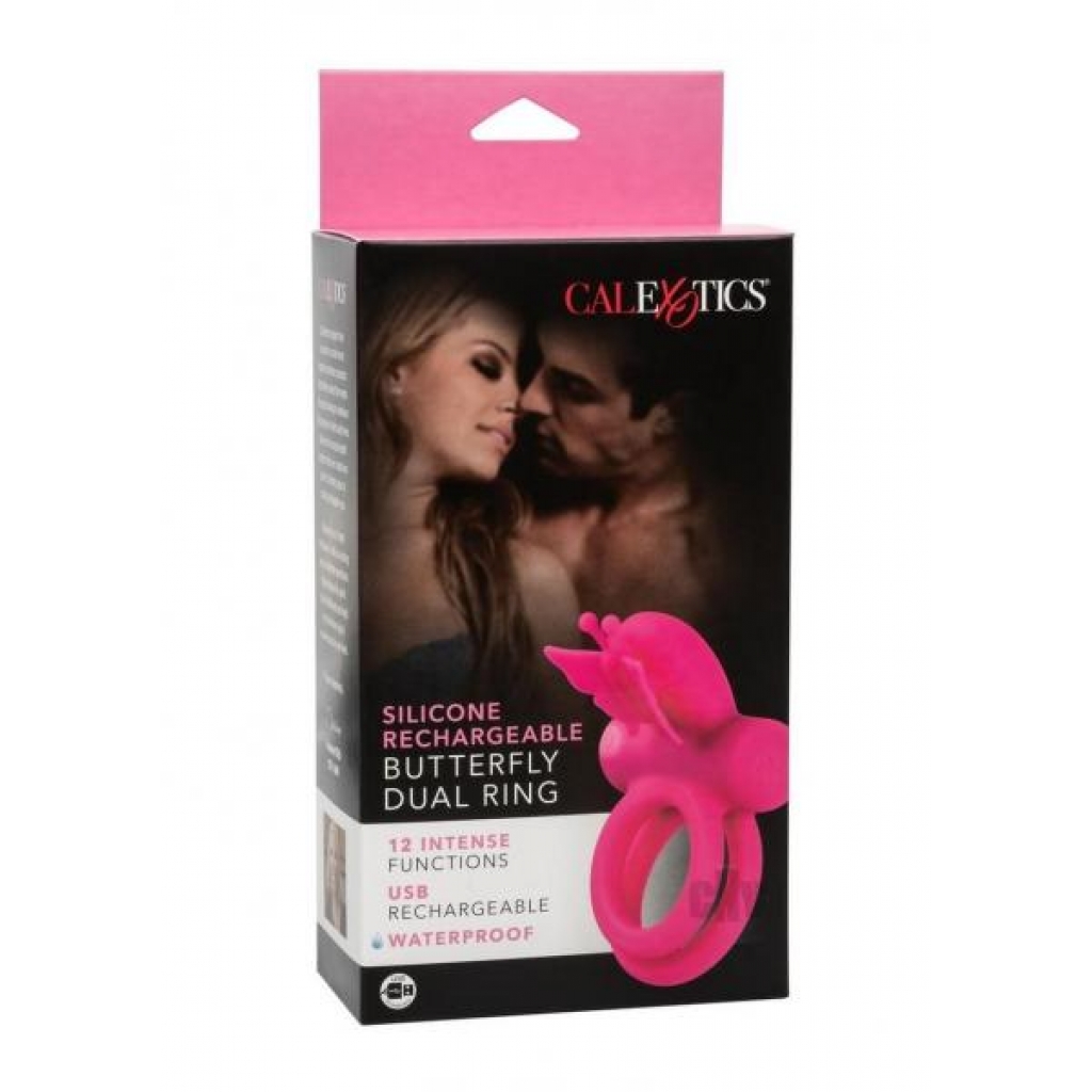 Rechargeable Dual Butterfly Ring - Pink