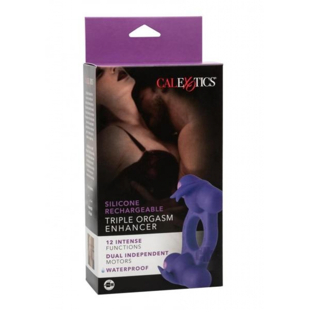 Silicone Recharge Triple Orgasm Enhancer - Purple