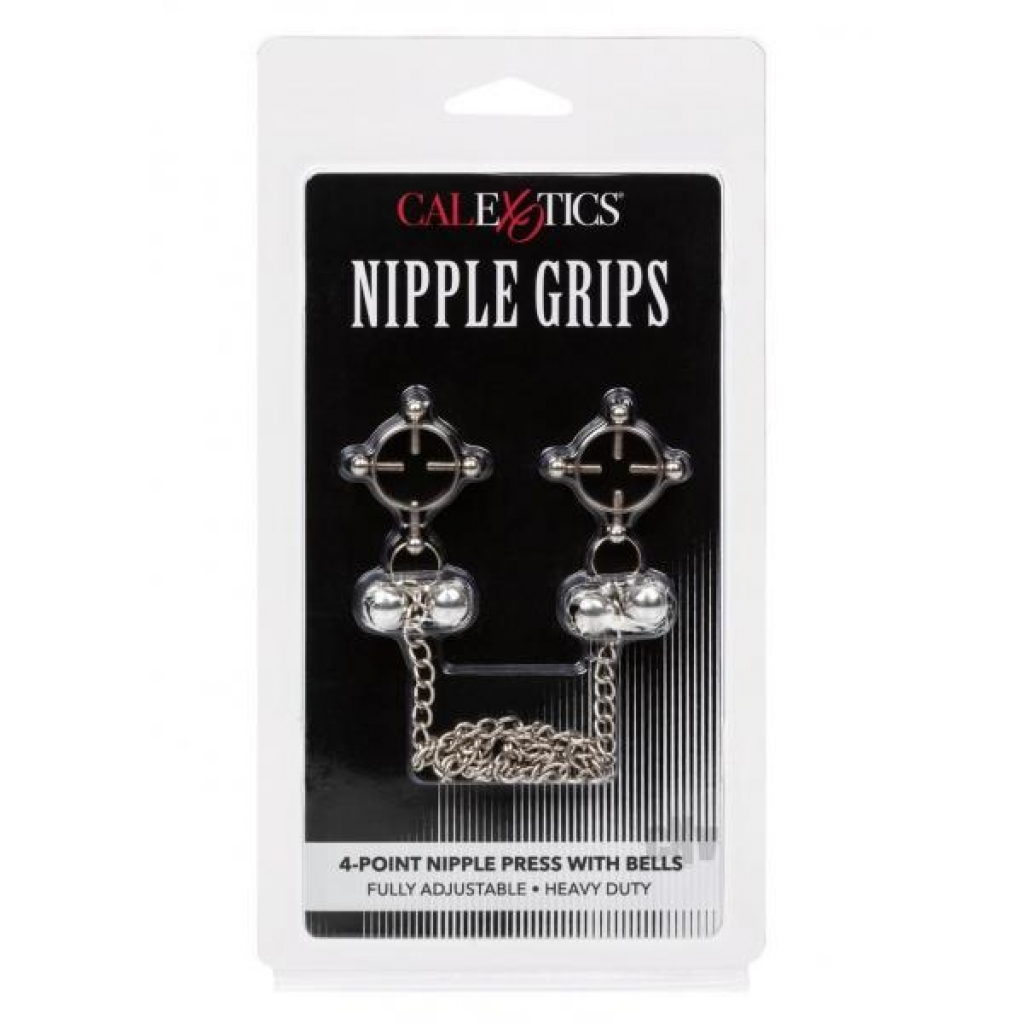 Nipple Grip 4-Point Press with Bells - Silver