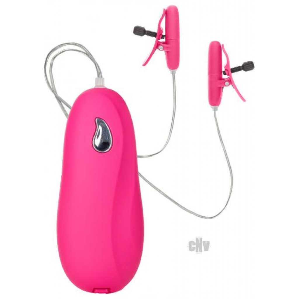 Heated Vibrating Nipple Teasers - Pink