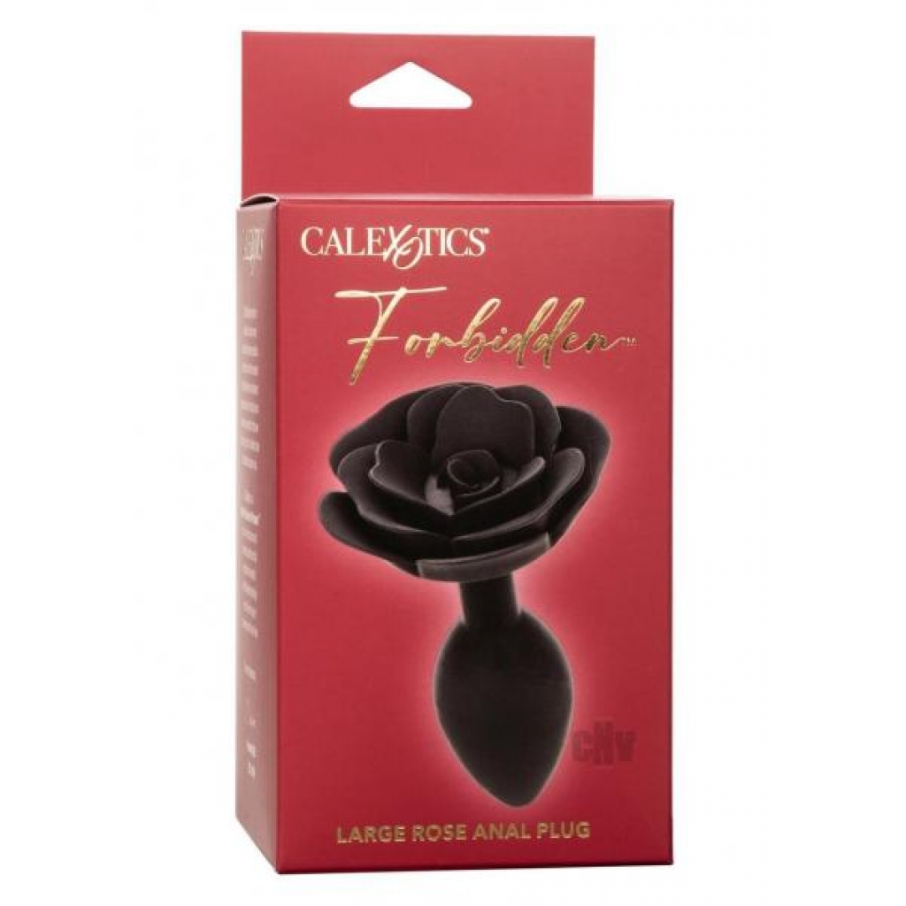 Forbidden Large Rose Anal Plug - Black