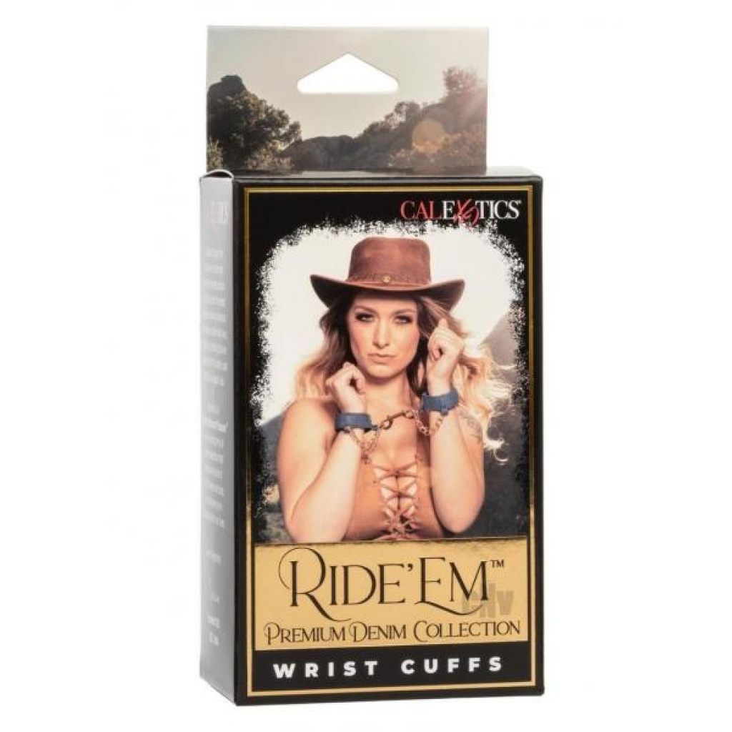 Ride 'Em Premium Denim Coll Wrist Cuffs - Gold