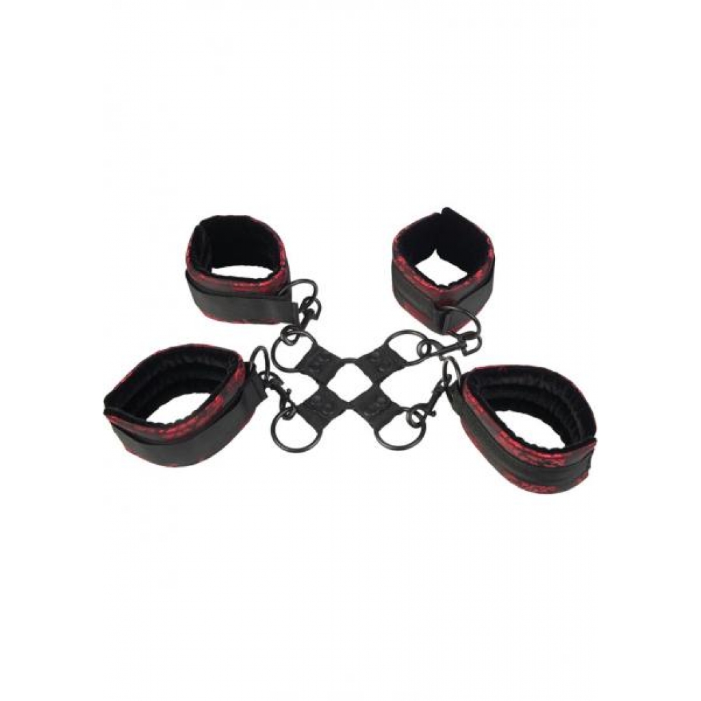 Adjustable Scandal Hog Tie Set in Black and Red