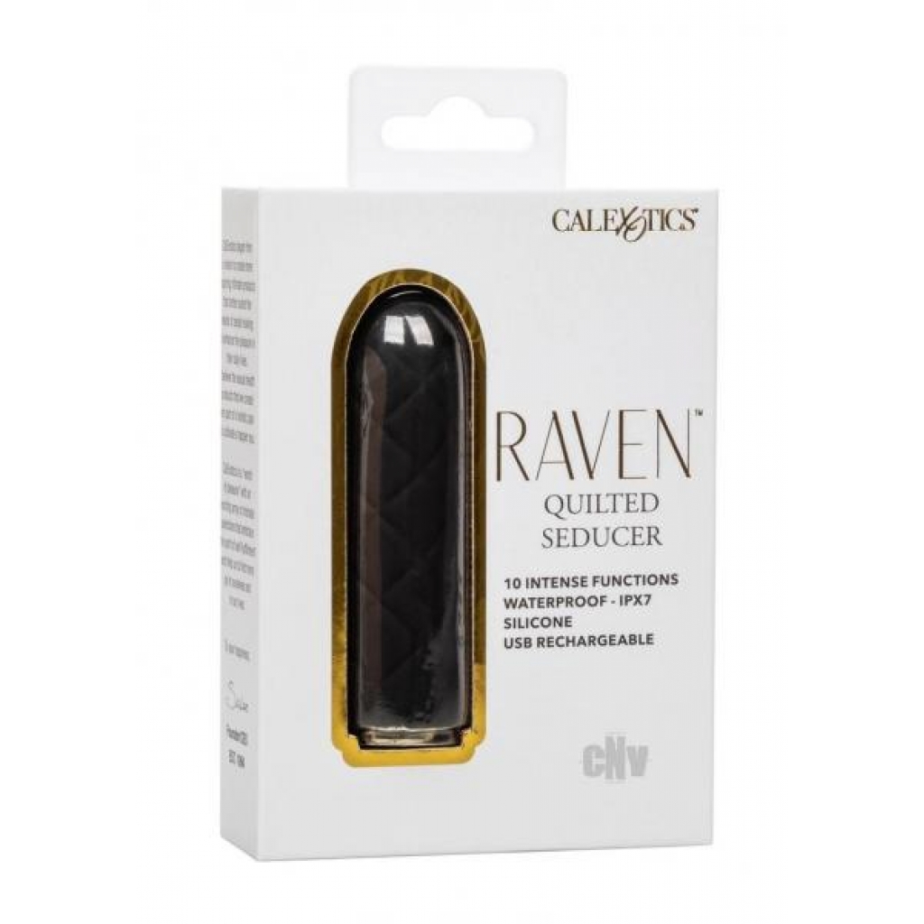 Raven Quilted Mini Massager - Black Elegance