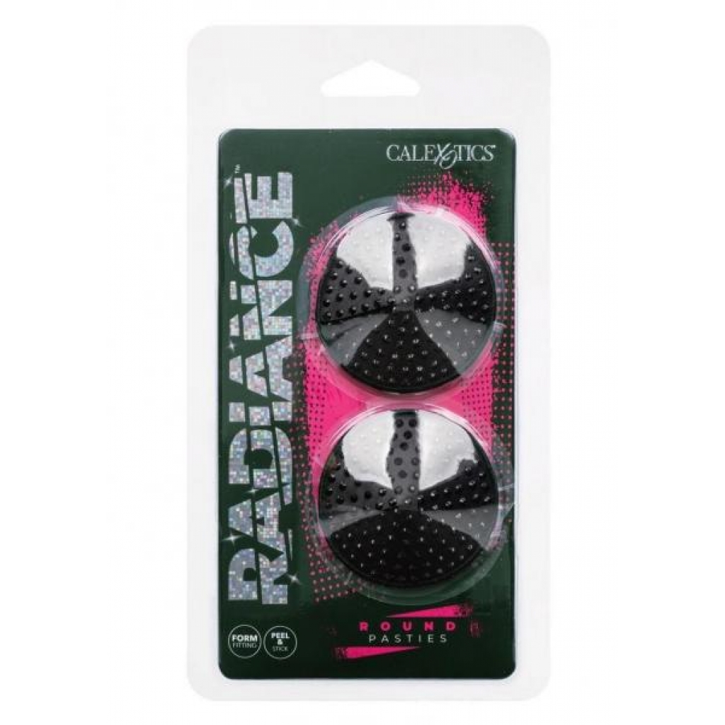 Radiance Round Pasties with Gem Accents - Black