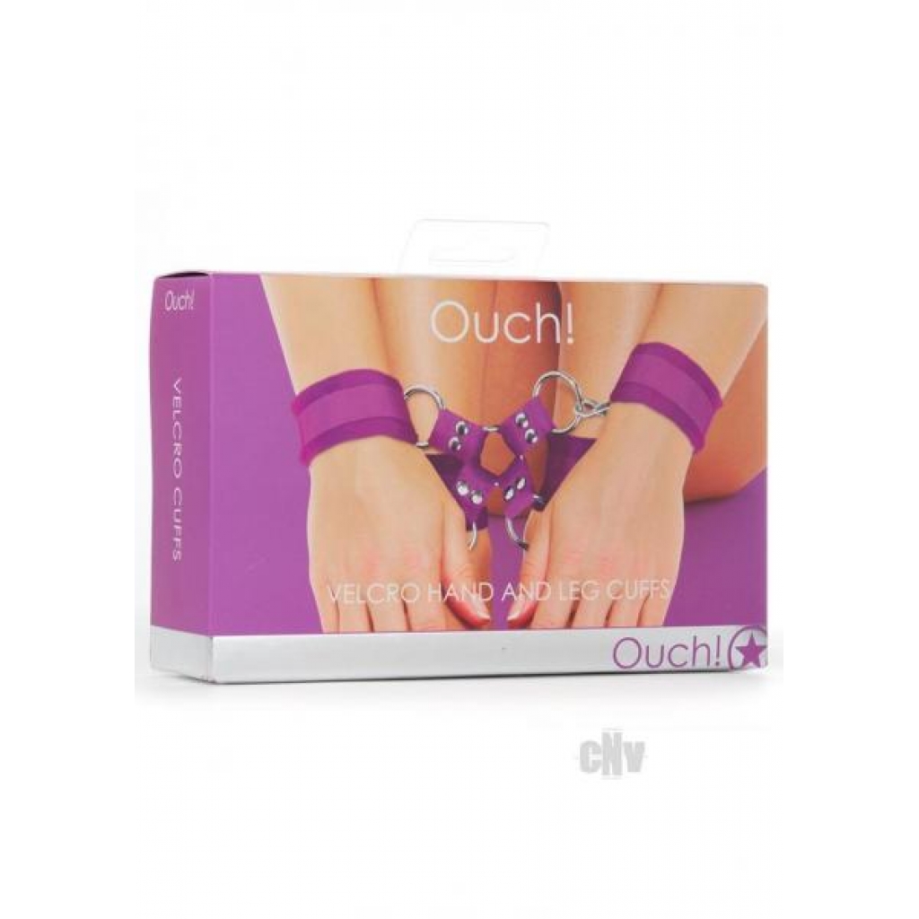 Ouch Velcro Hand/Leg Cuffs - Purple