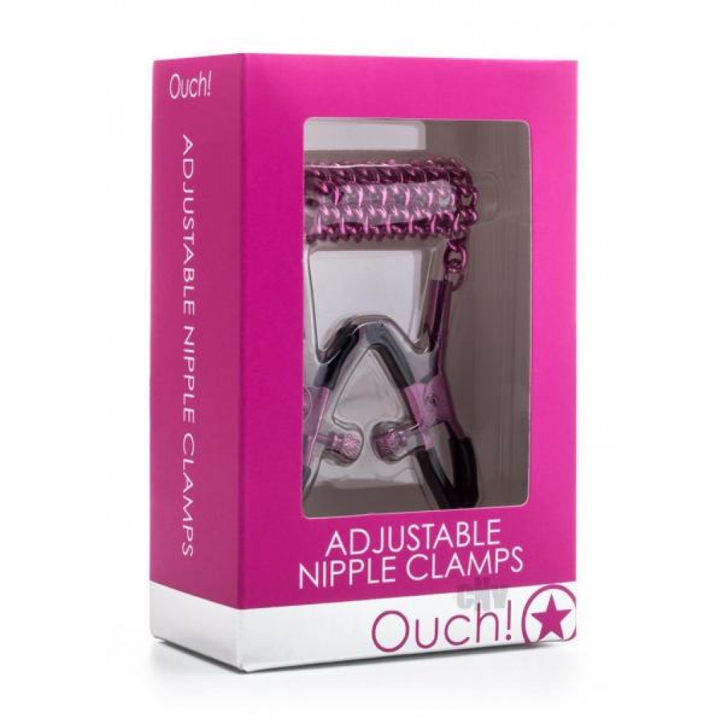 Ouch Adjustable Nipple Clamps - Pink