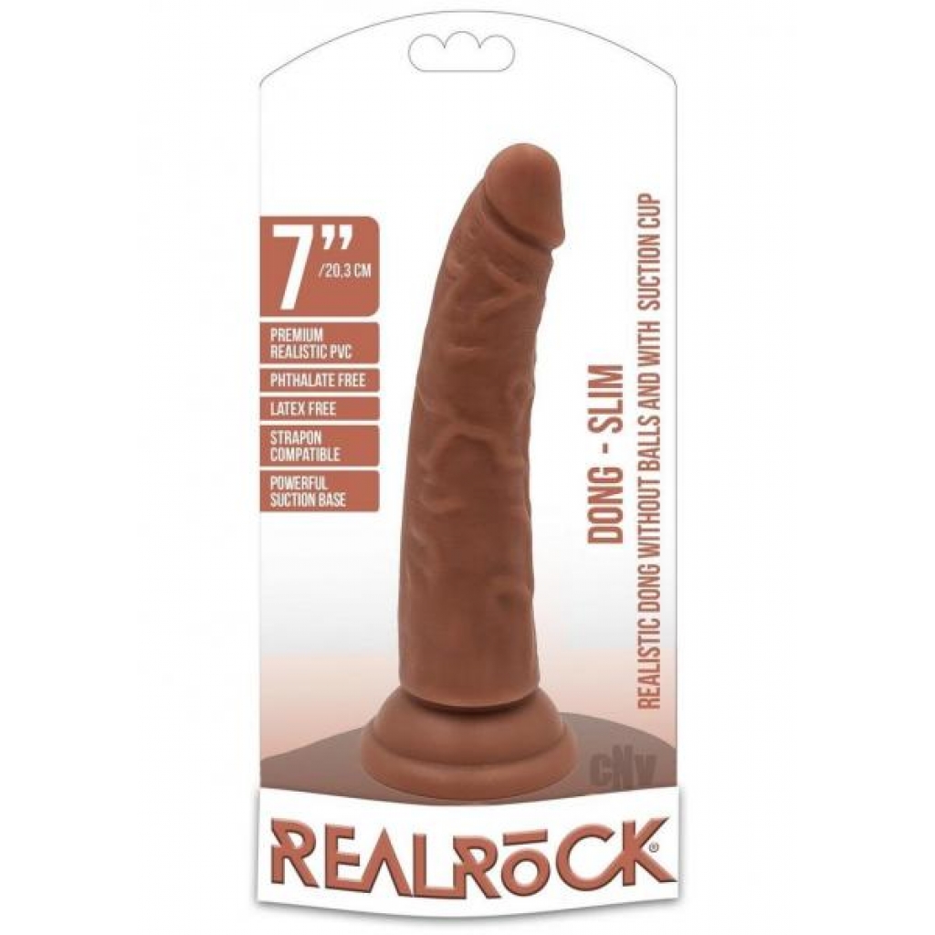 Realrock Slim Dildo Without Balls - Tan