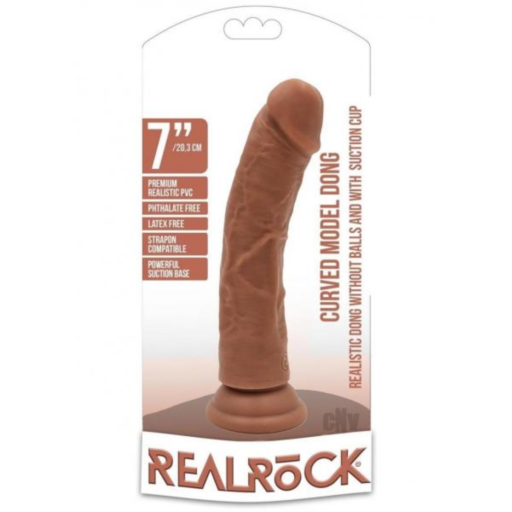 Realrock Curved Dildo - 7 Inches - Tan