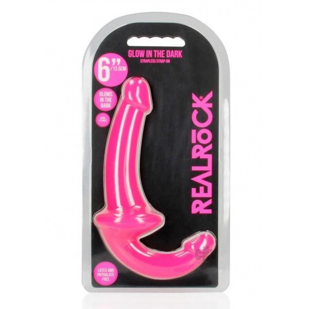 Glow In The Dark Strapless Strap-On - 6 Pink