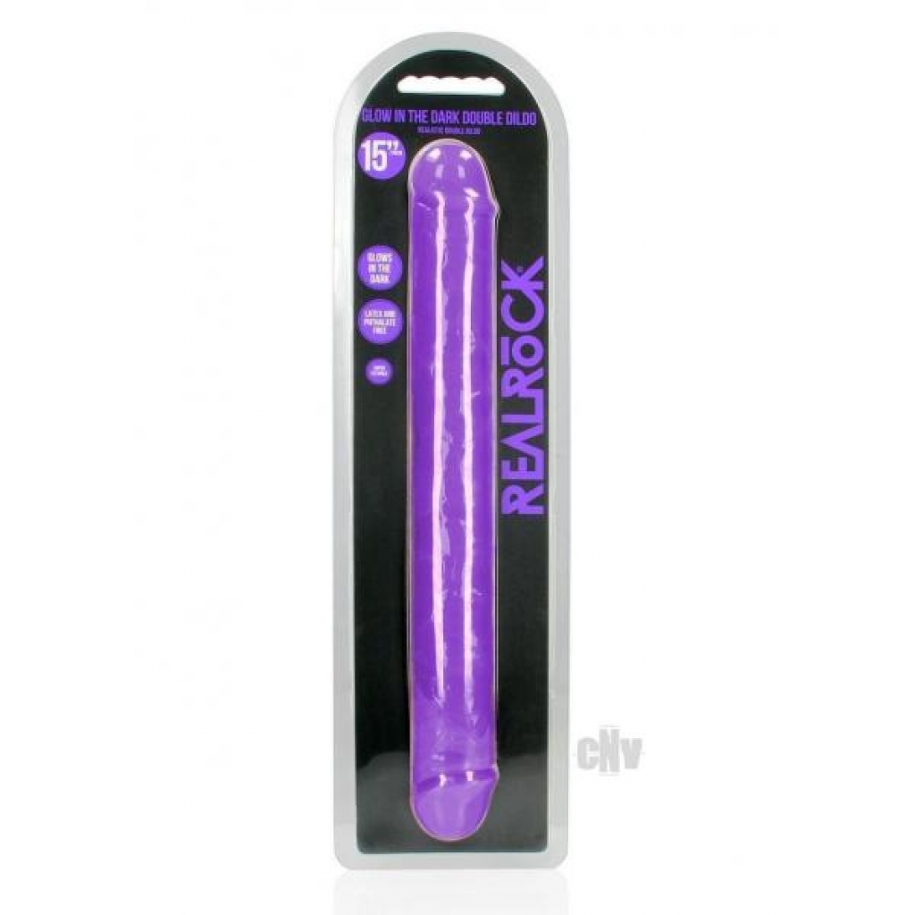 Realrock Double Dong - Glow in the Dark 15 - Purple