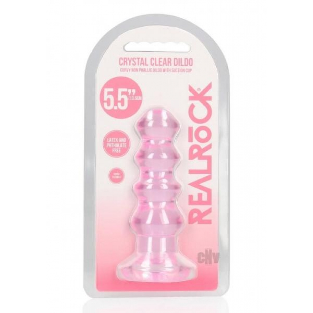 Crystal Clear Realrock Curvy Dildo/Plug - Pink