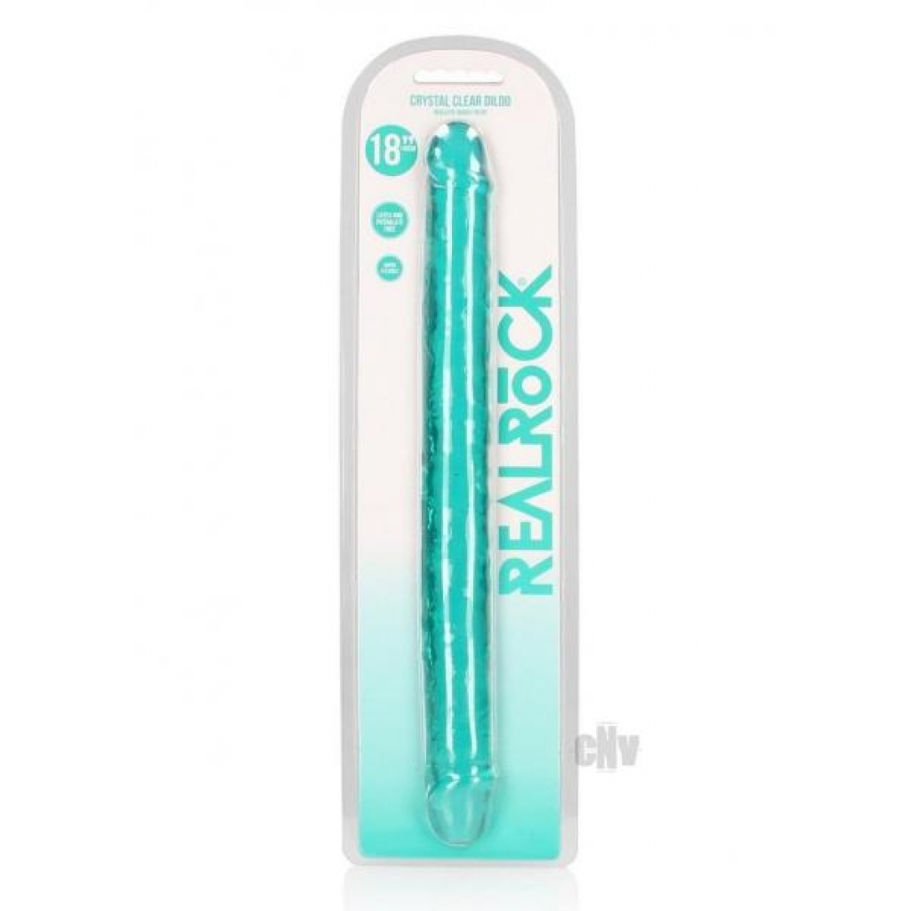 Realrock Crystal Clear Double Dong - 18 inches Teal