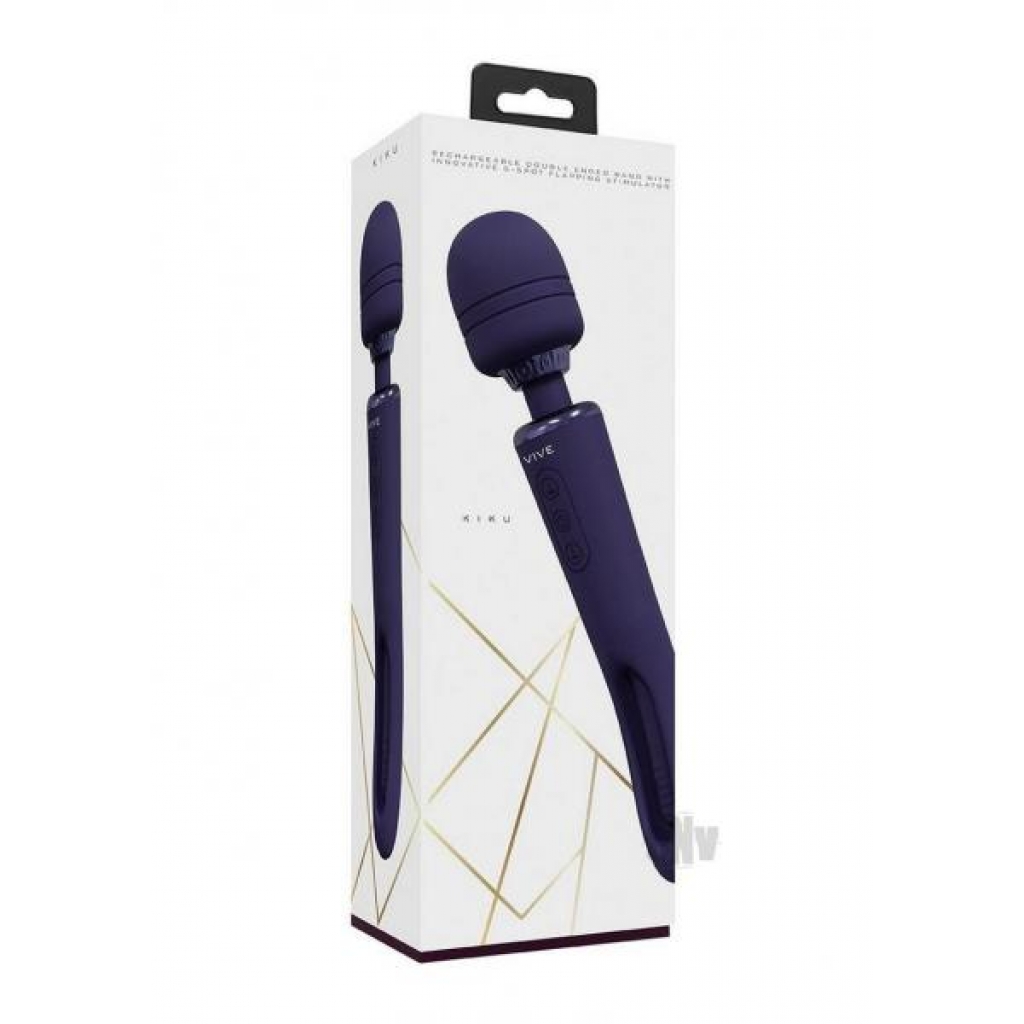 Kiku Double Ended Wand - Purple Black