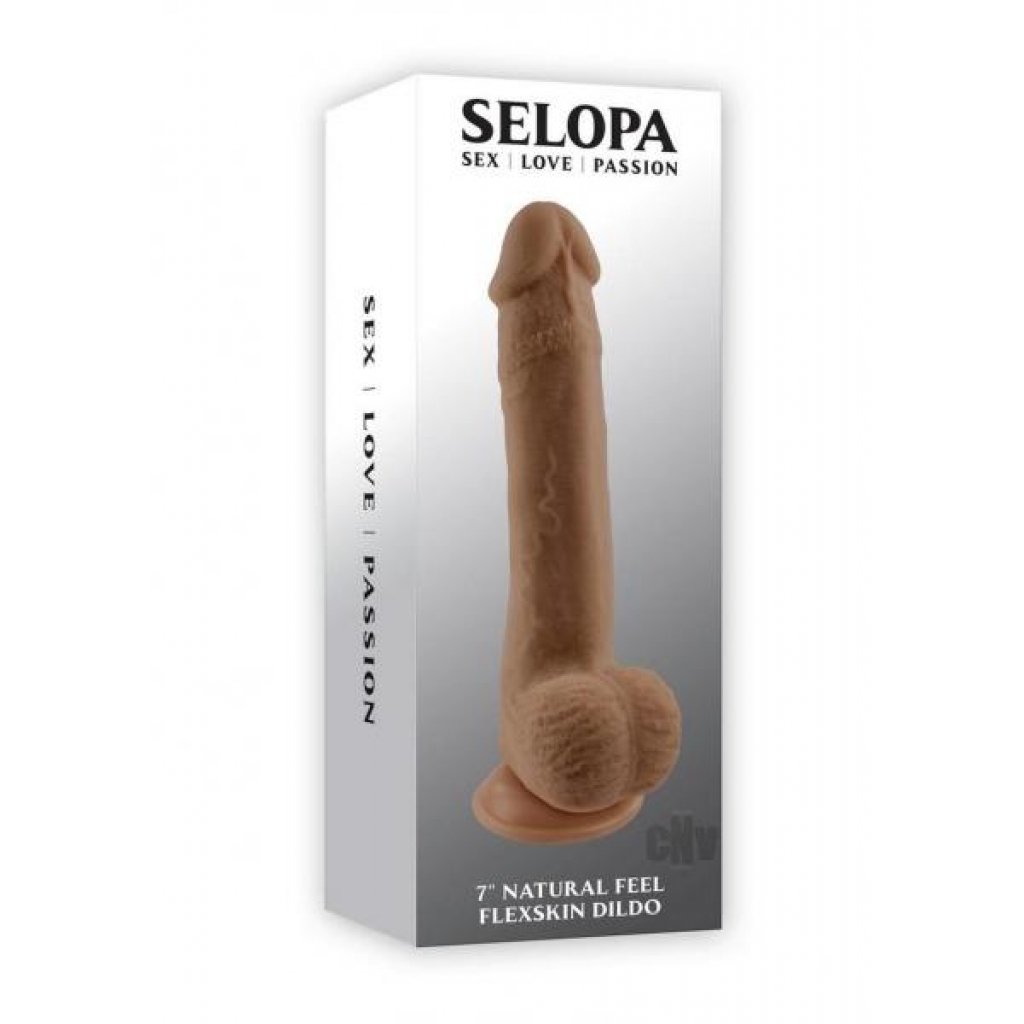 Selopa Natural Feel Flexskin 7-Inch Dark Brown Dildo