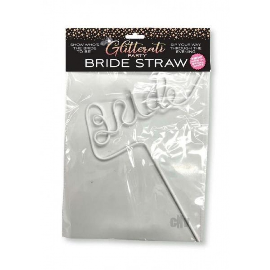 Glitterati Bride Straw – White & Glamorous