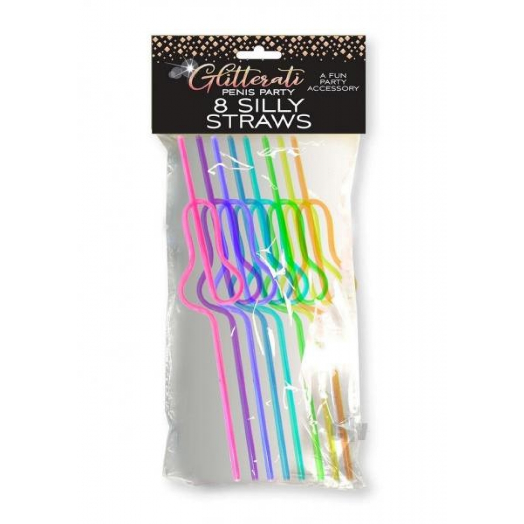 Glitterati Silly Penis Straws - 8pc