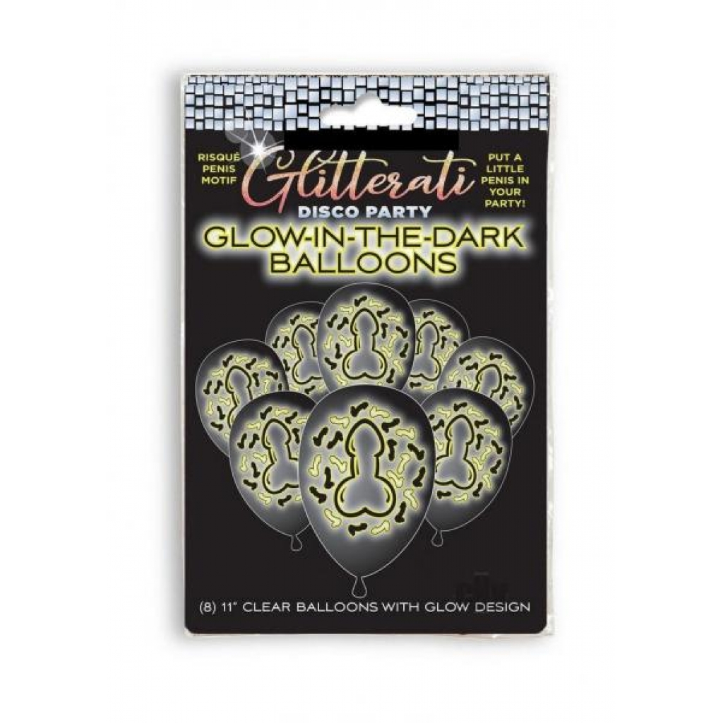 Glitterati Penis Glow Balloons - 8 Pack