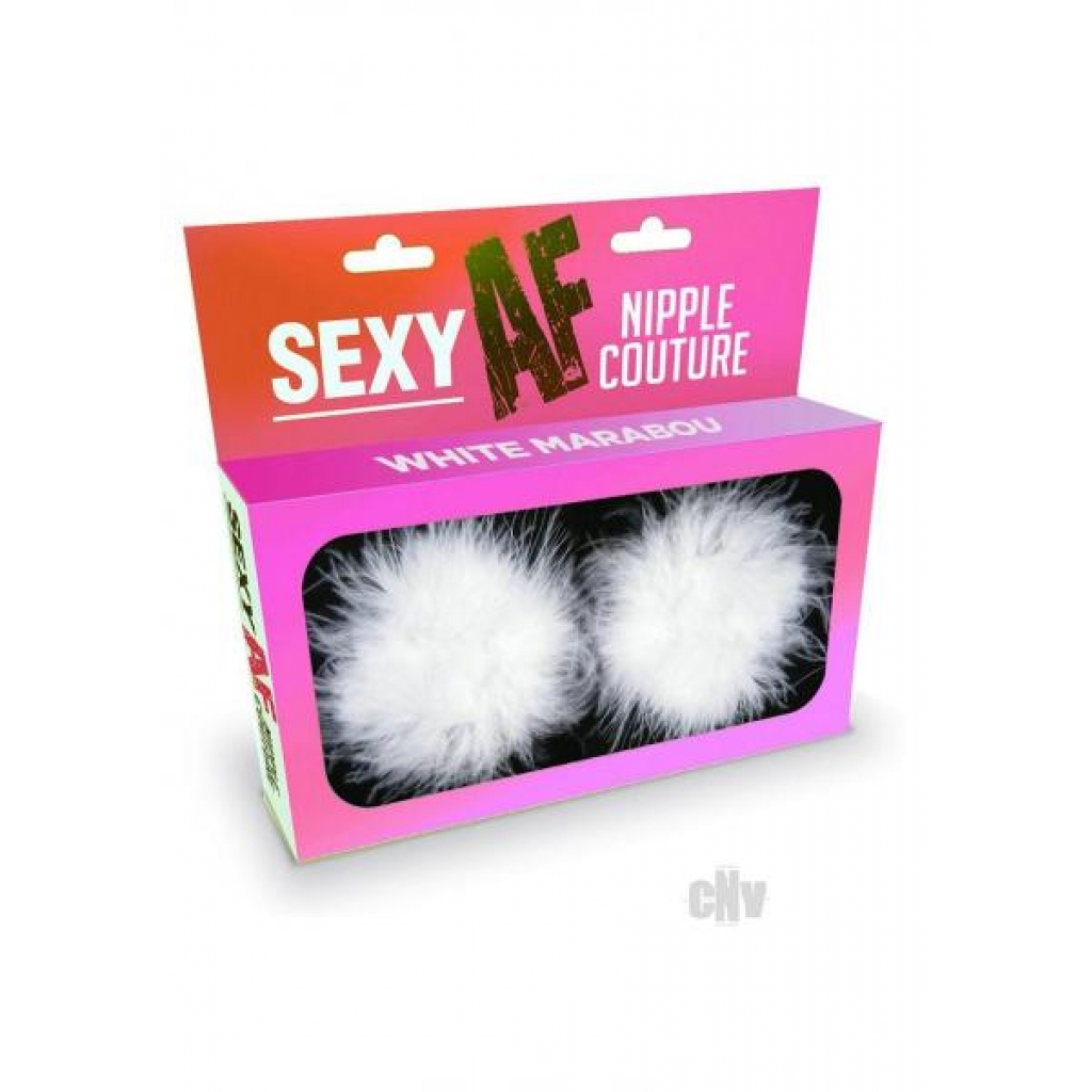 Sensual Sexy AF Nipple Marabou in White