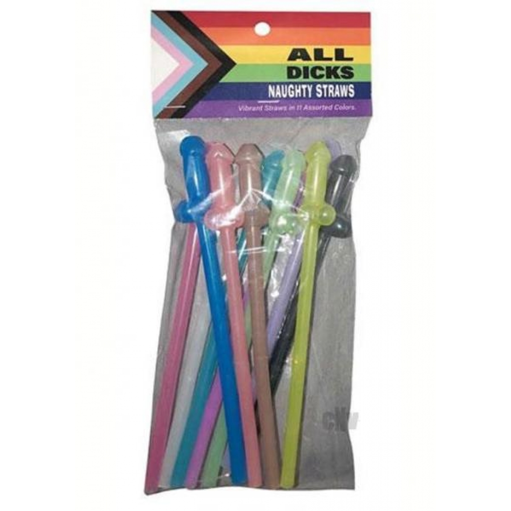 All Dicks Rainbow Naughty Straws