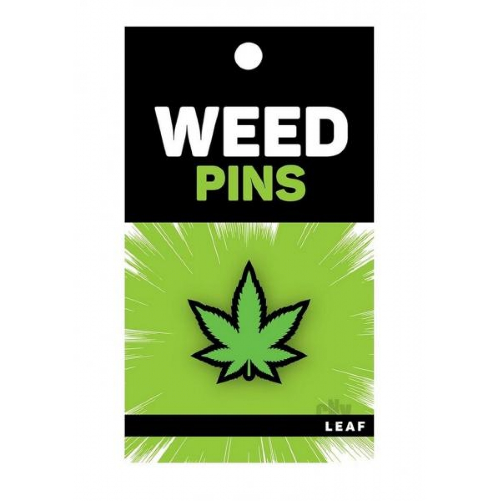 Marijuana Leaf Enamel Pin - Green