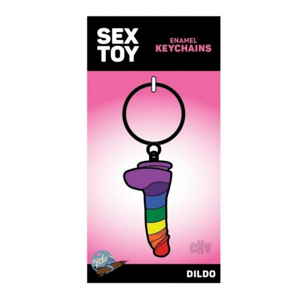 Rainbow Dildo Keychain - Whimsical Accessory