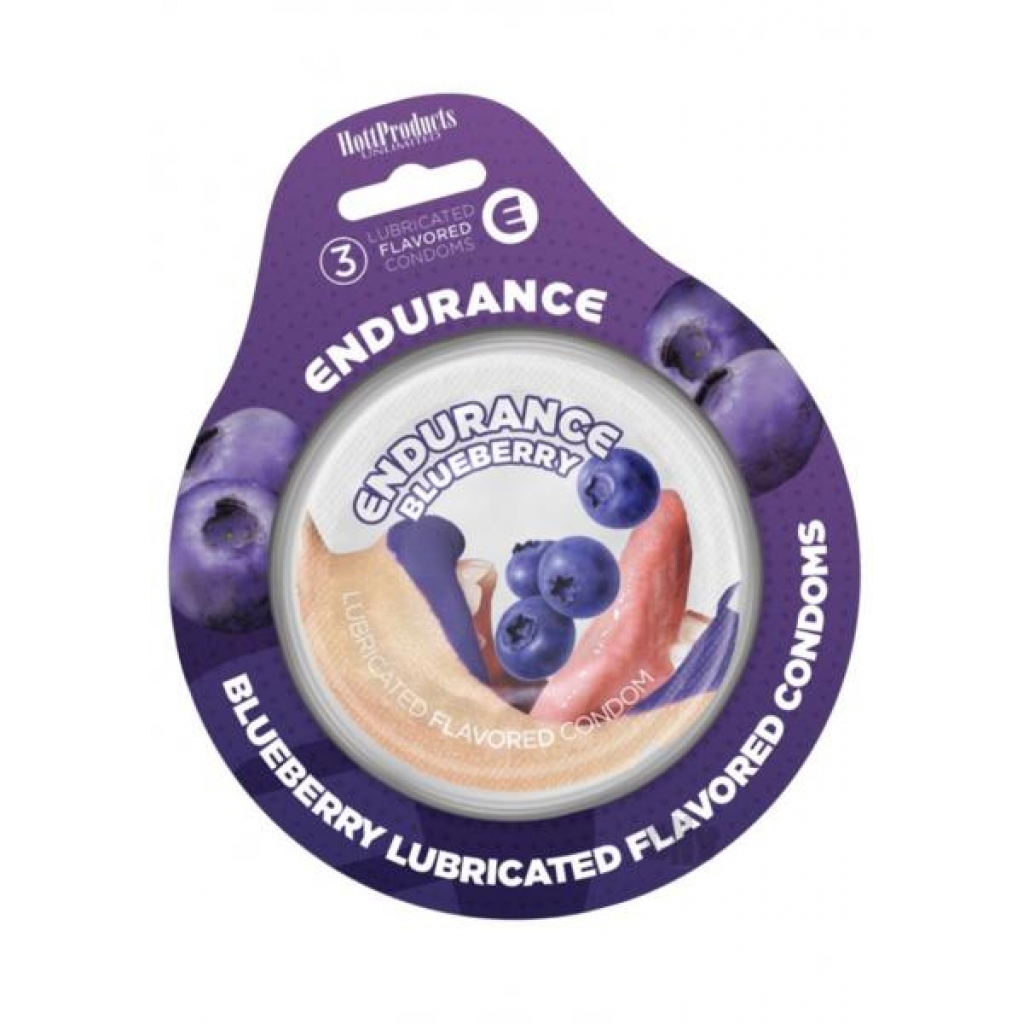 Flavored Endurance Condom Pack - Blueberry (3 Pack)