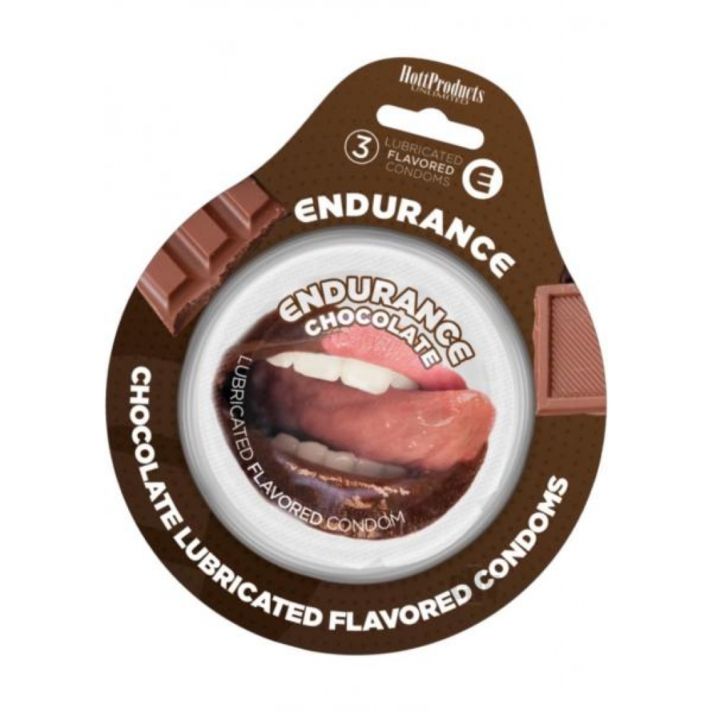 Endurance Chocolate-Flavored Condoms - 3 Pack